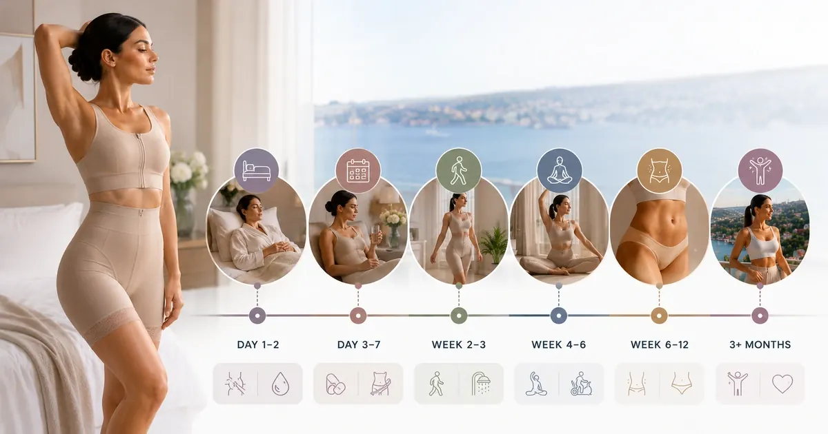 Liposuction recovery timeline - day-by-day milestones from surgery to final results